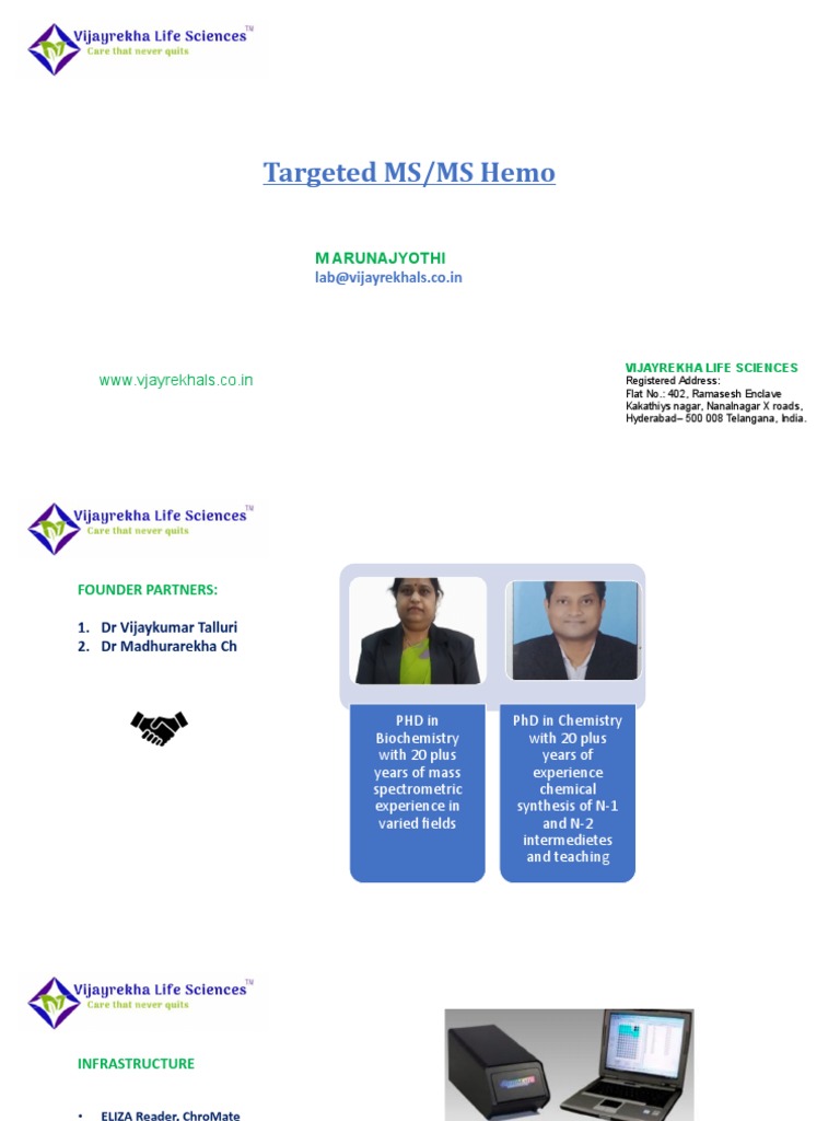 Targeted MS/MS Hemoglobin Screening | PDF | Mass Spectrometry | Tandem ...