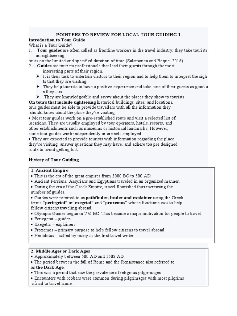 Pointers To Review Local Tour | PDF | Tourism | Storytelling