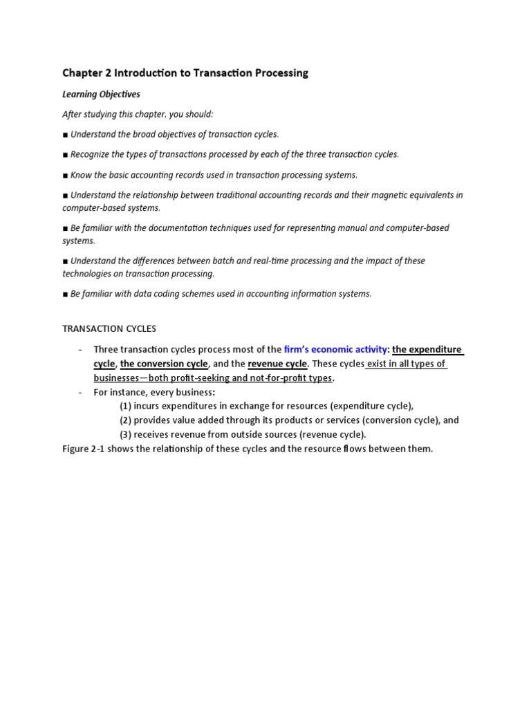 Chapter 2 Introduction To Transaction Processing Pdf Finance