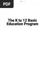 The K To 12 Basic Education Program - Official Gazette of The Republic of The Philippines