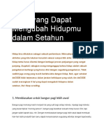 6 Hal yang Dapat Mengubah Hidupmu dalam Setahun