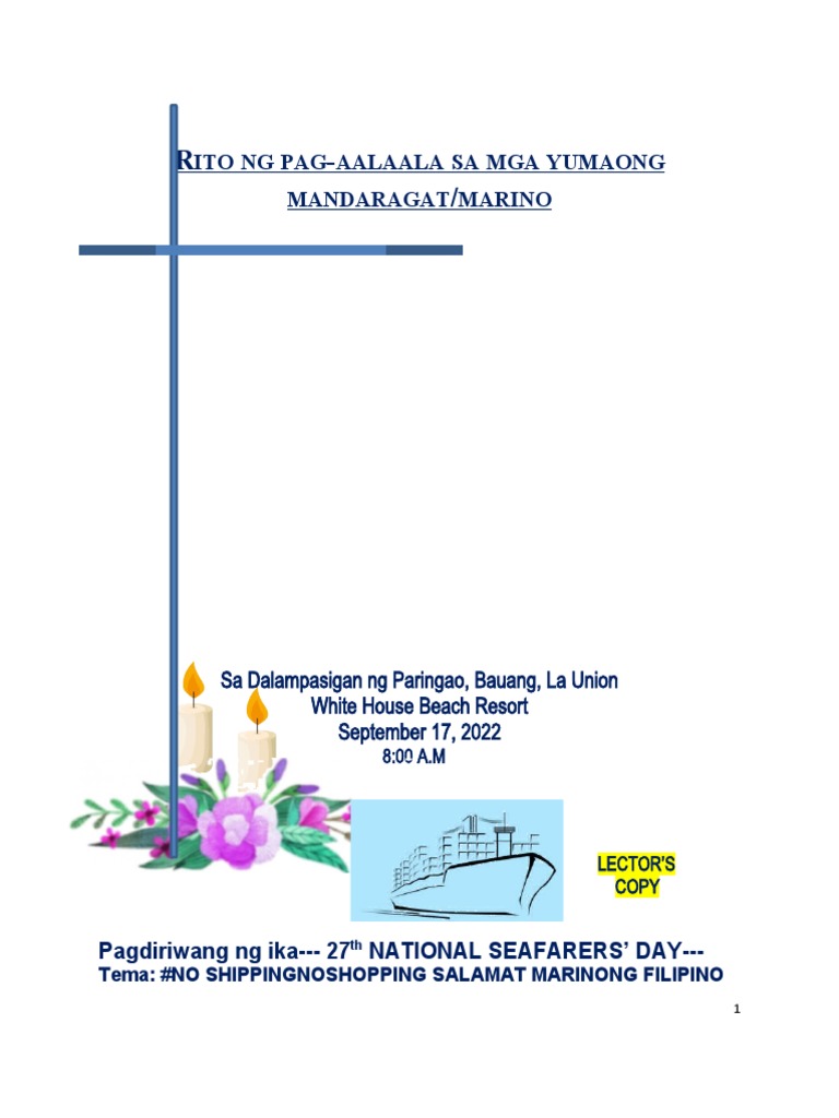Dmmi Rite of Memorial Tagalog PDF