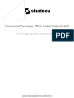 Experimental Psychology Within Subject Design Small N