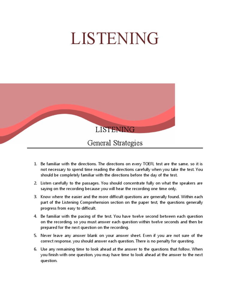 Modul I Toefl Listening Pdf Test Of English As A Foreign Language