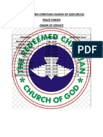 THE REDEEMED CHRISTIAN CHURCH OF GOD Order of Service