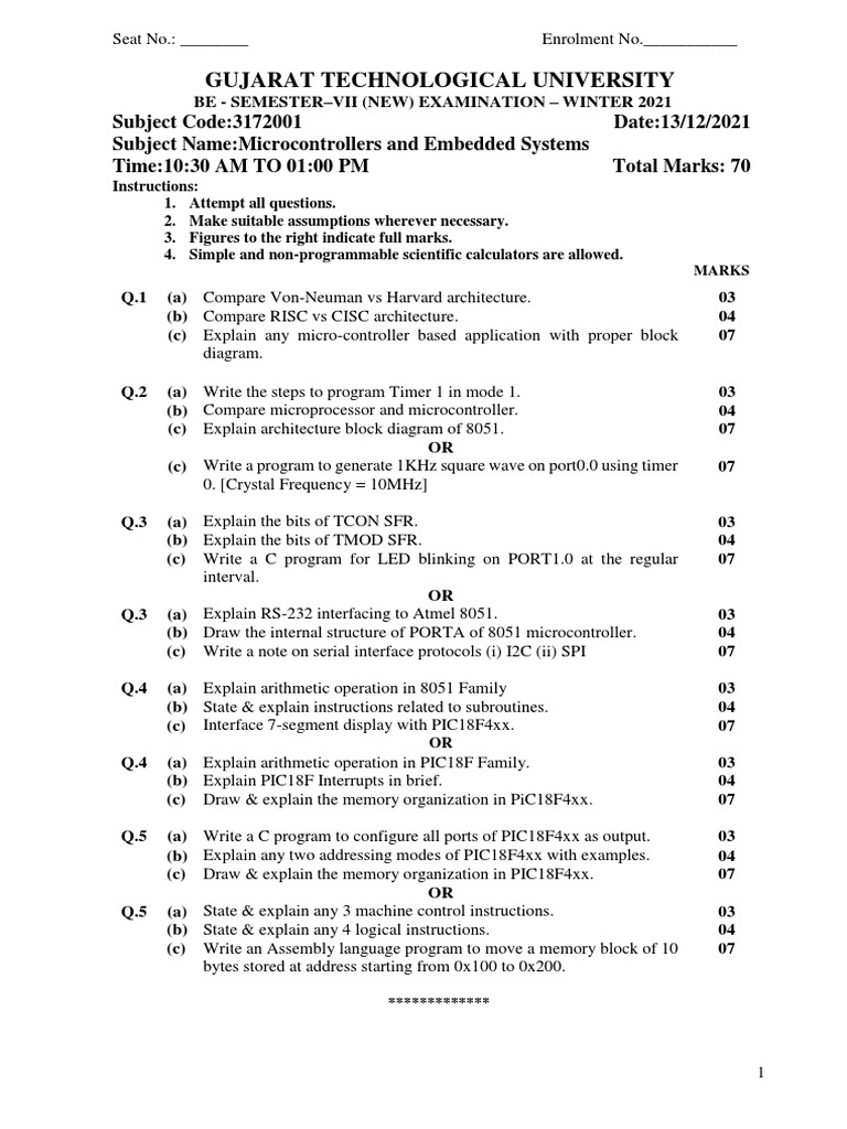 Gujarat technological university pdf microcontroller programming