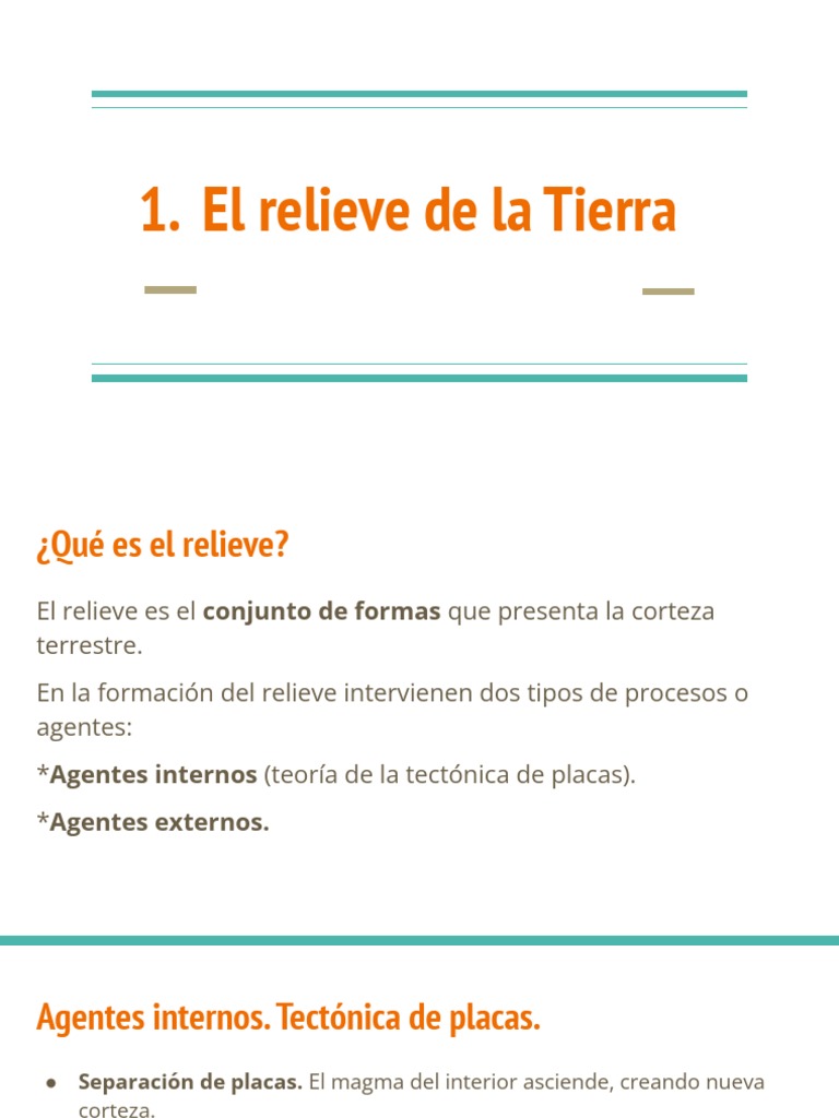 Formas del Relieve de la Tierra | PDF | Terreno | Montañas