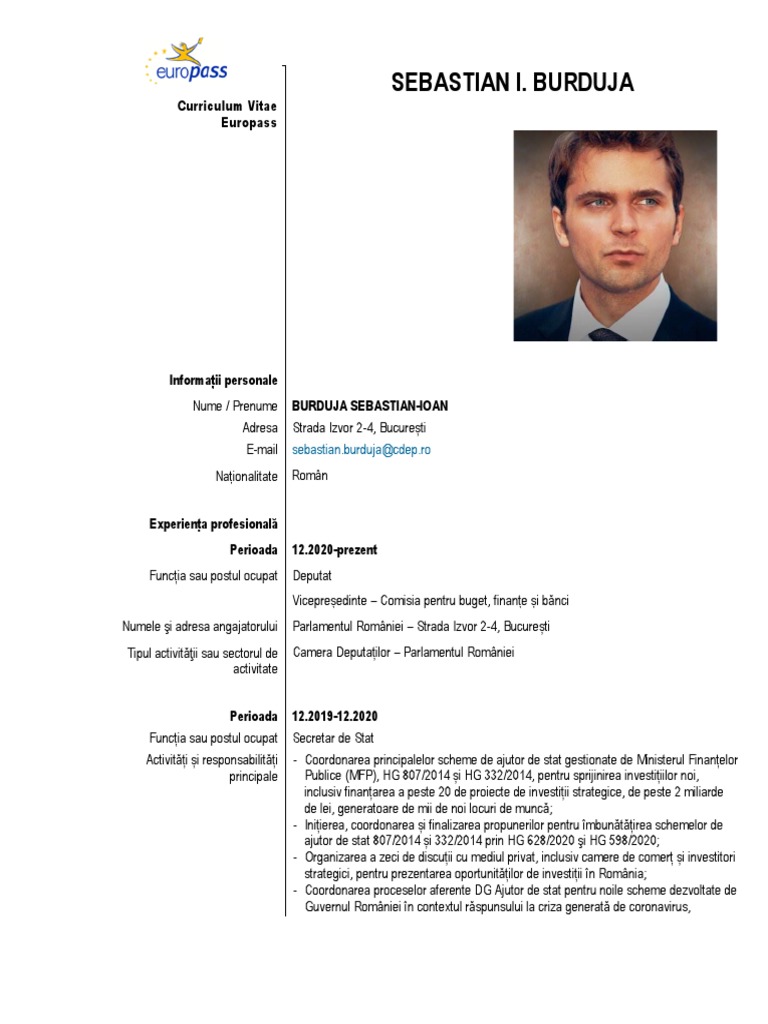 Sebastian Burduja CV | PDF
