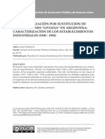 Argentina Sustitucion de Importaciones