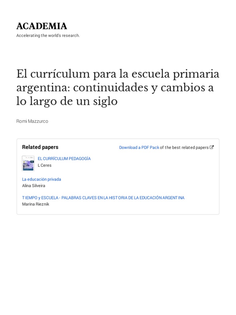 Evolución del currículum primario en Argentina | PDF | Plan de estudios ...