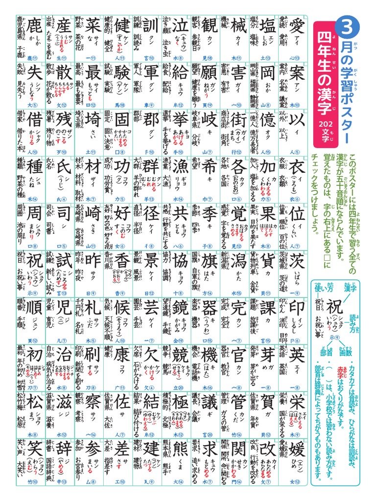 ⭐️新学期⭐️小学校1.2.3.4年生の漢字 全642字 お手本 光村図書準拠】小4漢字プリント 一覧ページ