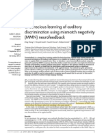 Unconscious learning of auditory discrimination using MMN neurofeedback