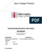 BA4OO64NI (Undrestanding Business Information Course Work) by Prakash B.K