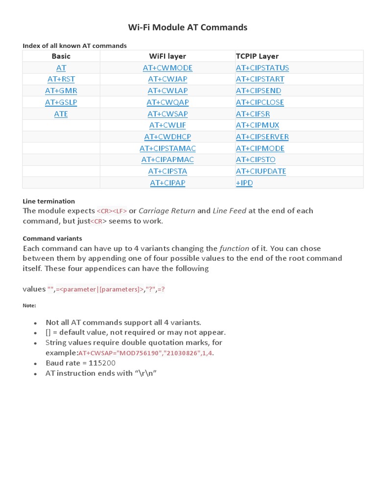 Módulo de Wi-Fi (Comandos At) | PDF | Port (Computer Networking ...