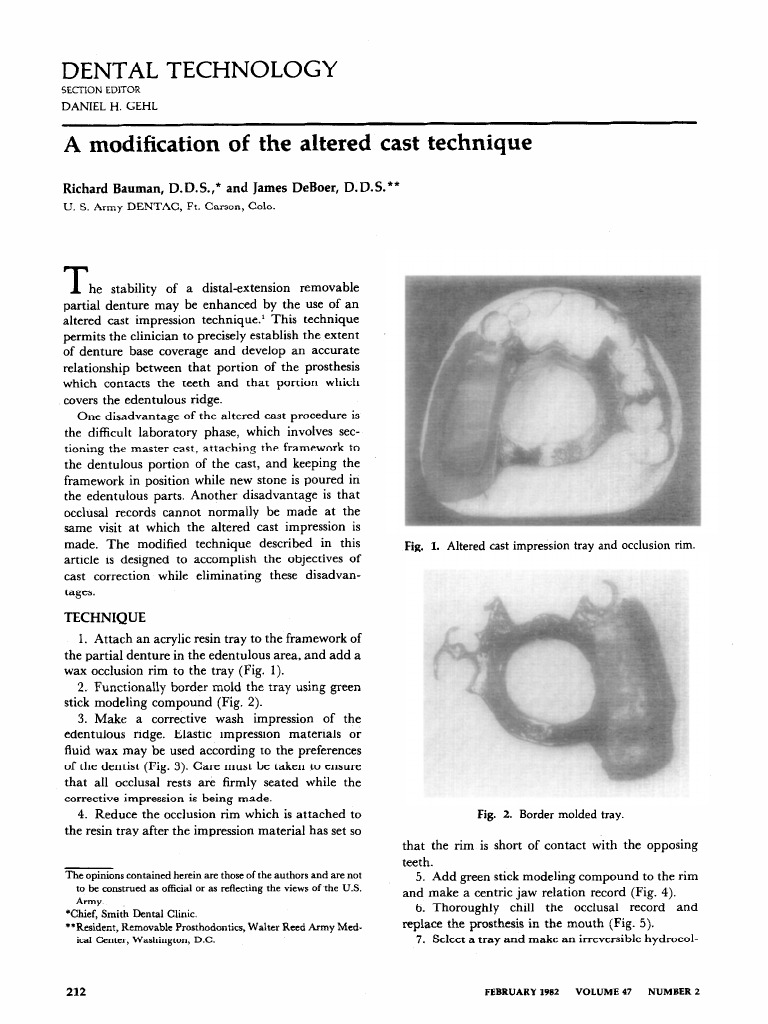 A Modification of The Altered Cast Technique | PDF | Dentures | Mouth