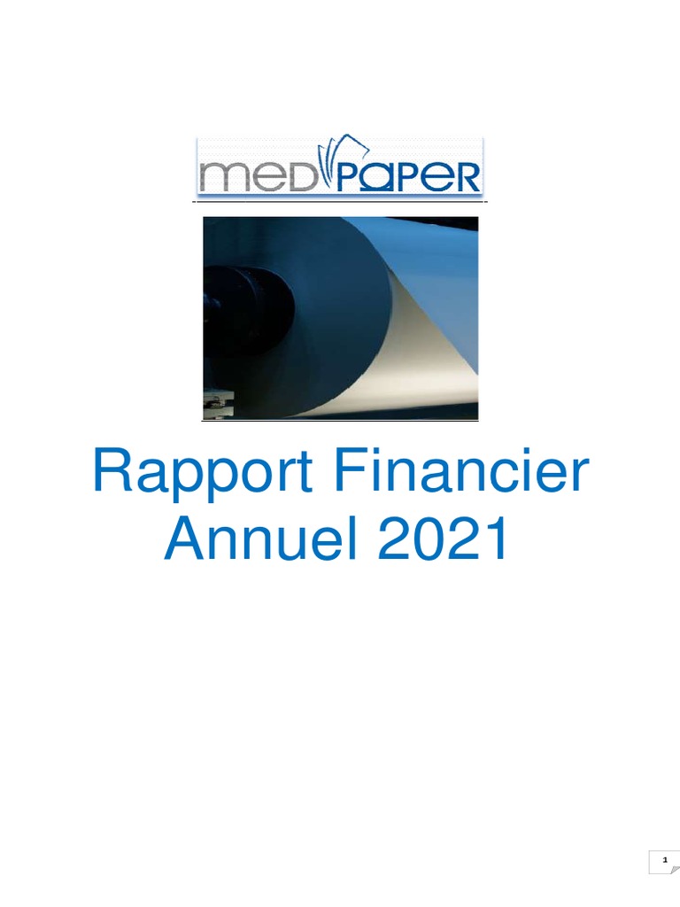 Rapport Financier MED PAPER 2021 | PDF | Papier | Pâte à papier