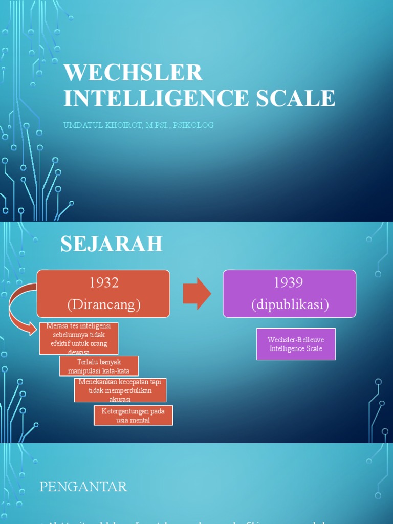 Wechsler Intelligence Scale | PDF
