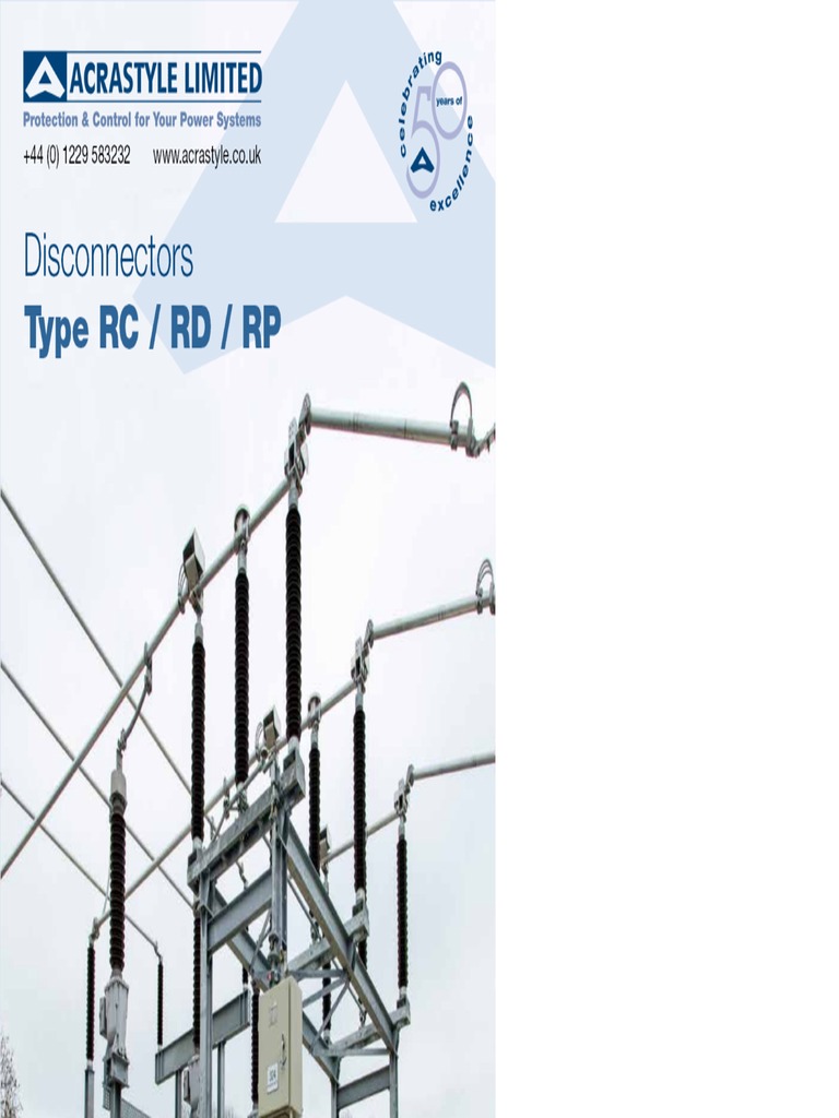 Acrastyle Disconnectors Brochure 2014 PDF Electrical Substation