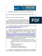 Comunicado do FNDE sobre uso de saldos do PDDE