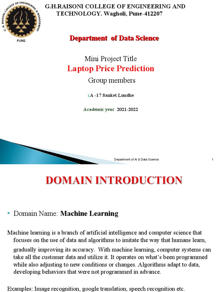 Laptop price prediction sanket pdf laptop machine learning