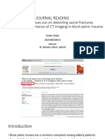 JOURNAL READING Pelvic X-Ray Misses Out On Detecting Sacral Fractures in The Elderly - Importance of CT Imaging in Blunt Pelvic Trauma