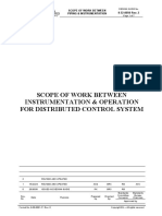 Scope of Work Between Instrumentation & Operation For Distributed Control System