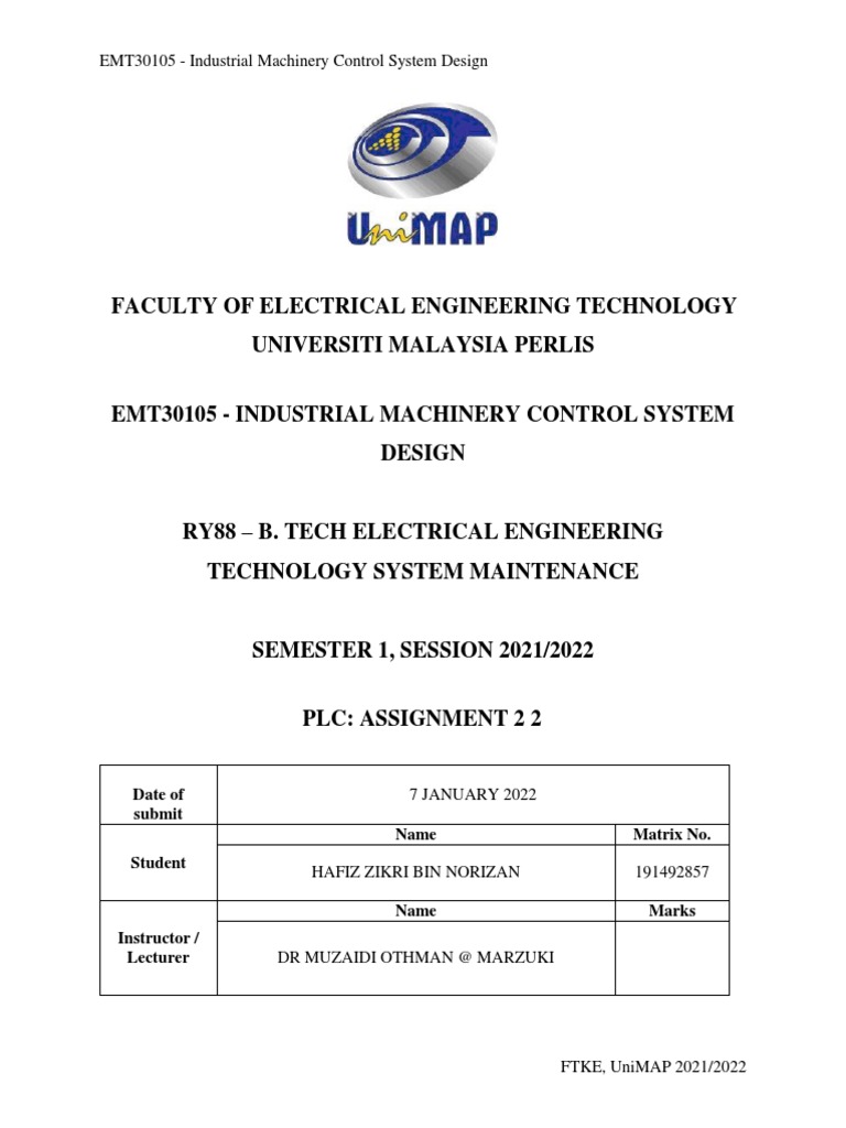 PLC Programming Assignment by Hafiz Zikri | PDF | Information Age ...
