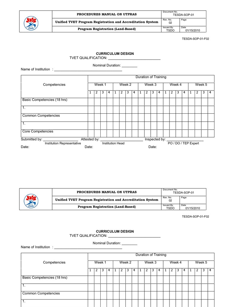 Procedures Manual On Utpras Unified TVET Program Registration and ...