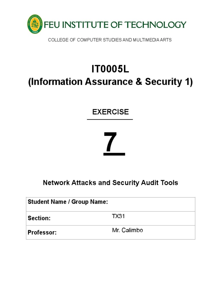 IT0005-Laboratory-Exercise-7 - Network Attacks and Security Audit Tools ...