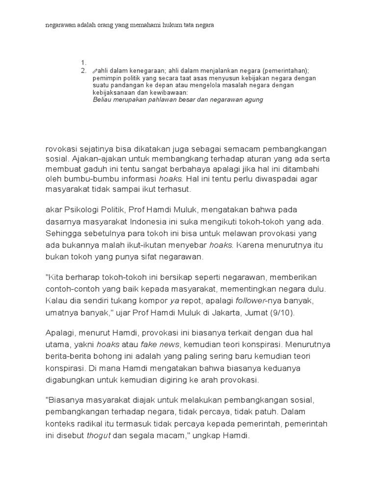 Definisi Negarawan dalam Hukum Negara | PDF