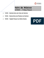 Roteiro de Músicas para o Tríduo Pascal