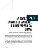 A Morta de Oswald de Andrade e o Desespero Da Forma