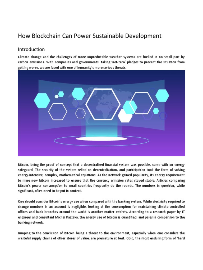 How Blockchain Can Power Sustainable Development | PDF | Cryptocurrency ...