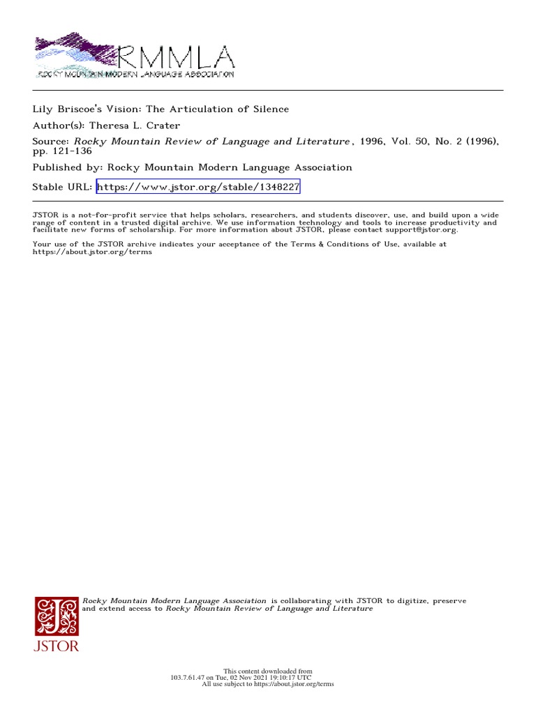 Lily Briscoe's Vision PDF