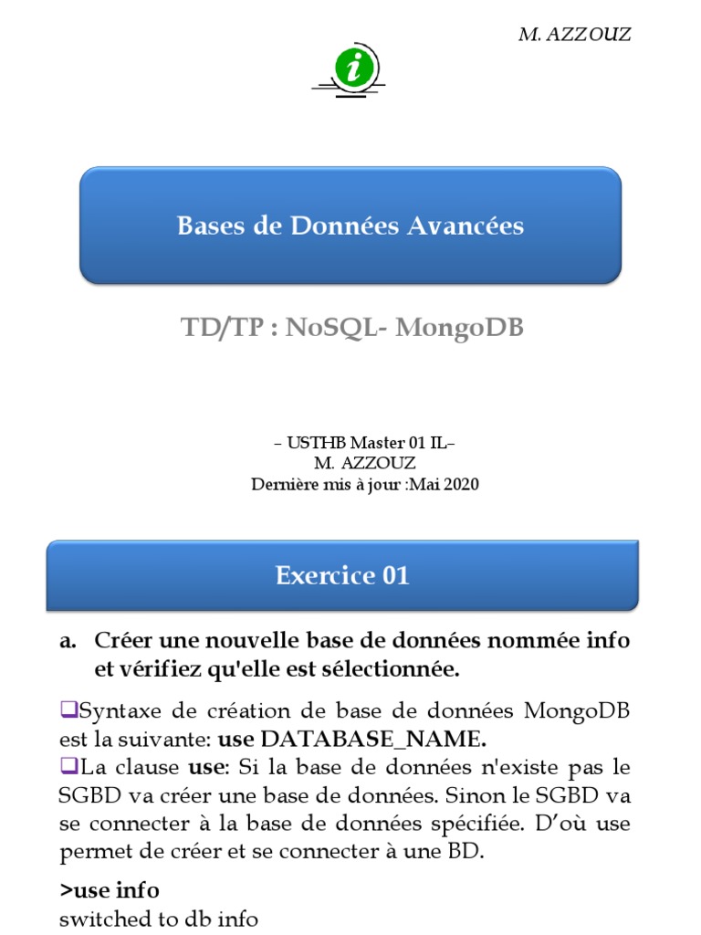 Introduction à MongoDB et requêtes NoSQL | PDF