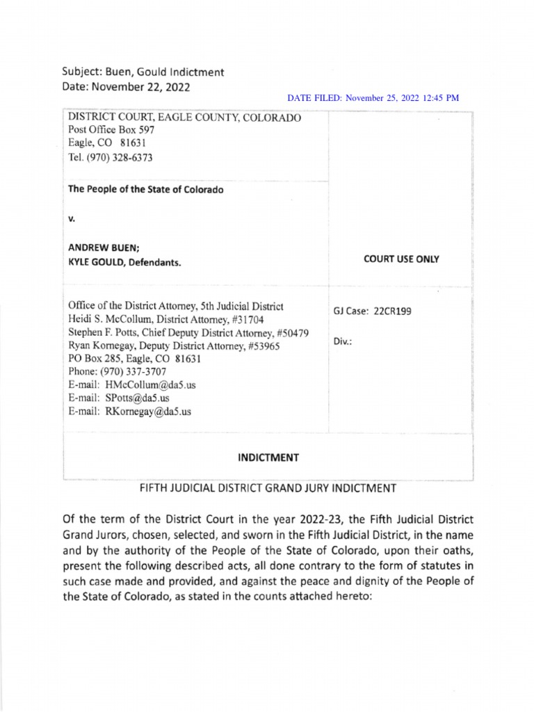 Kyle Gould Indictment | PDF
