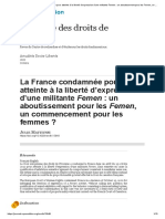 La France Condamnée Pour Atteinte À La Liberté D'expression D'une Militante Femen - Un Aboutissement Pour Les Femen, Un Commencement Pour Les Femmes