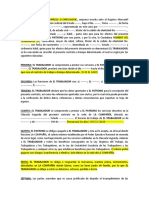 Formato de Contrato de Trabajo de Obra