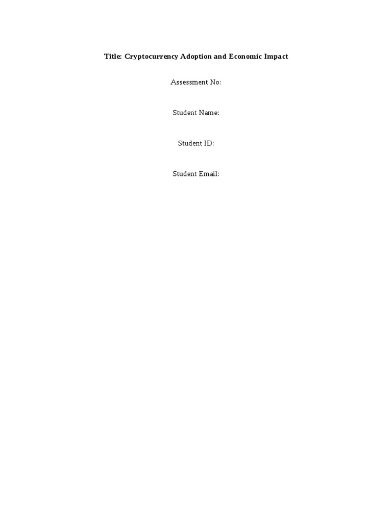 Crypto currency adoption and economic impact 1 pdf