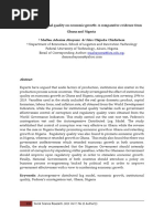 Effect of Institutional Quality On Economic Growth: A Comparative Evidence From Ghana and Nigeria Muftau Adesina Abayomi & Alex Chijioke Chidiebere