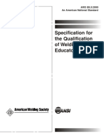 AWS B5.5-2000 specification for the qualification of welding educators
