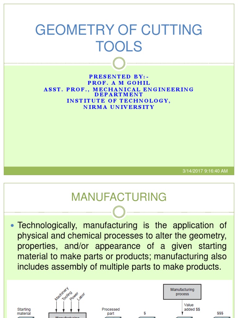 Geometry of Cutting Tools PDF Metalworking Secondary Sector Of