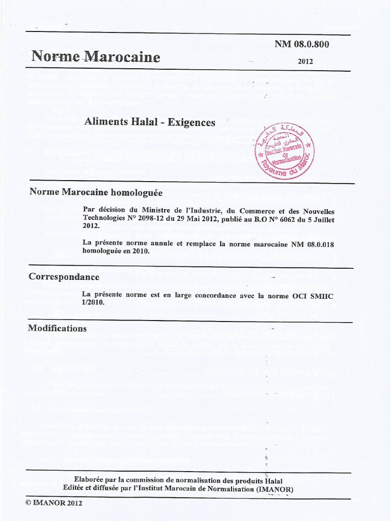 Norme Halal Nm080800 | PDF