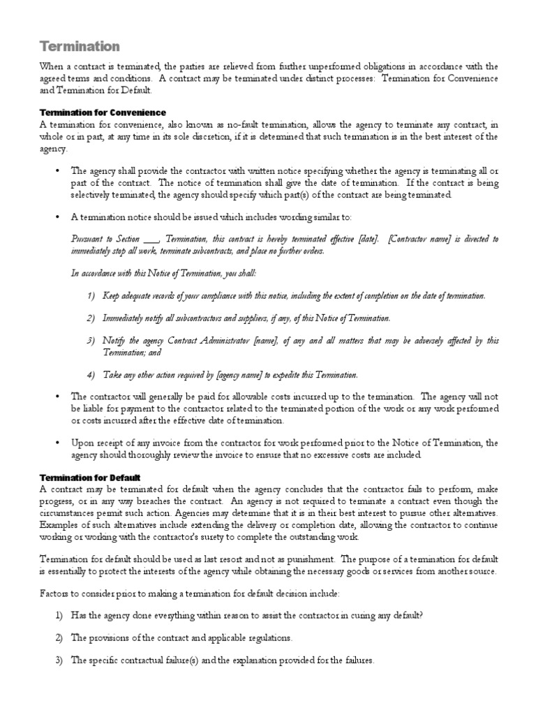 Termination PDF Estoppel Breach Of Contract