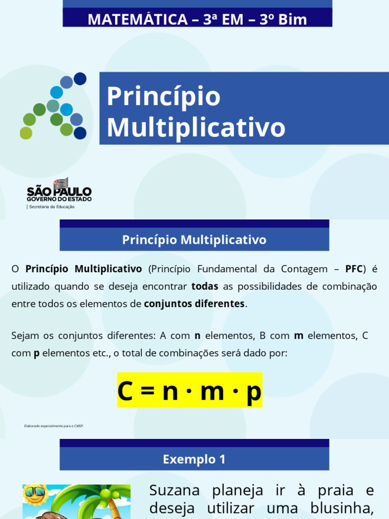 Princípio Multiplicativo na Matemática | PDF