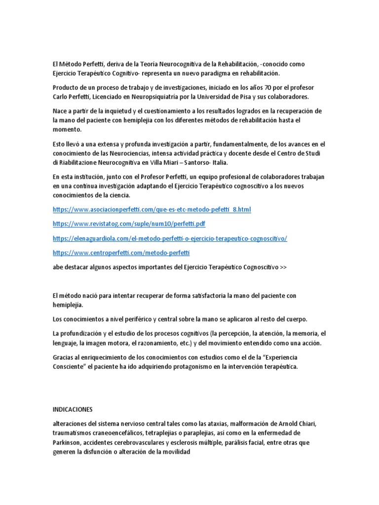 Info El Método Perfetti | PDF | Aprendizaje | Conocimiento