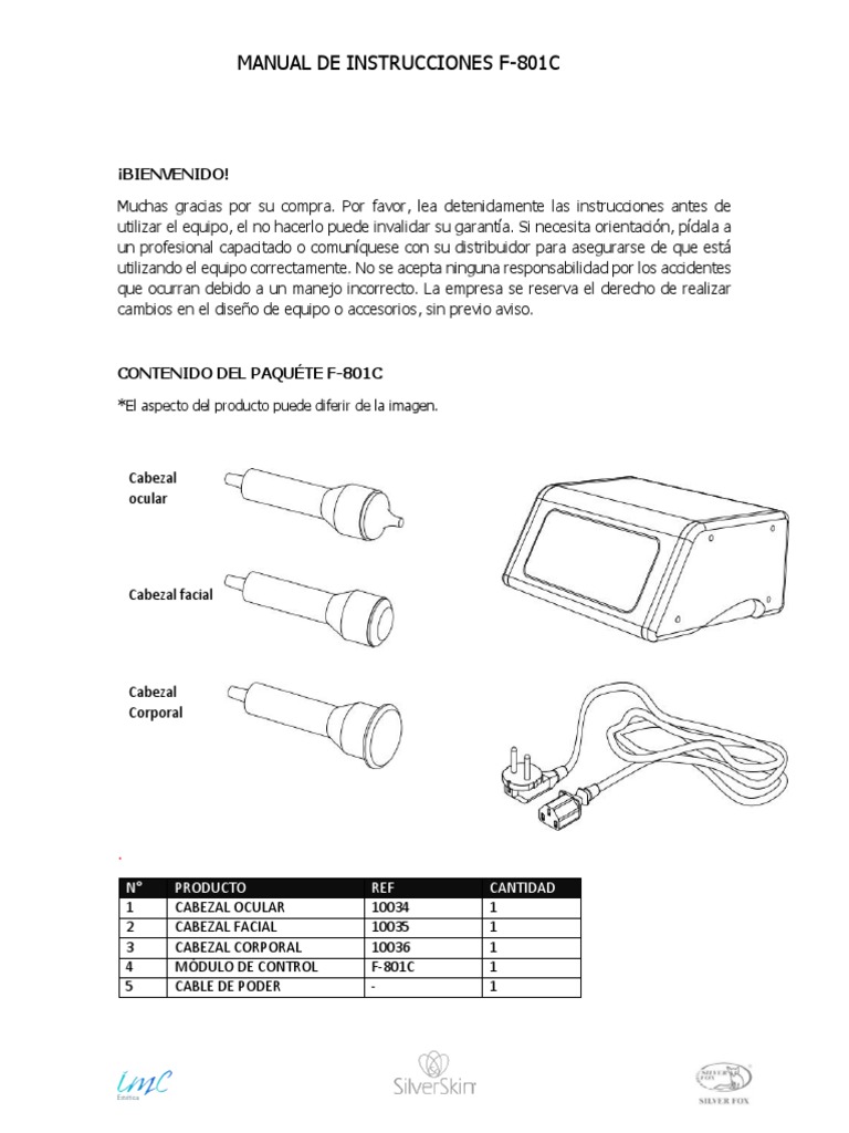 Manual F-801C: Uso y Mantenimiento | PDF | Residuos | Ultrasonido