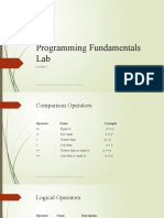 Programming Fundametals in C+ Lec 2