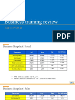 Business training review and metrics for C2B and B2B