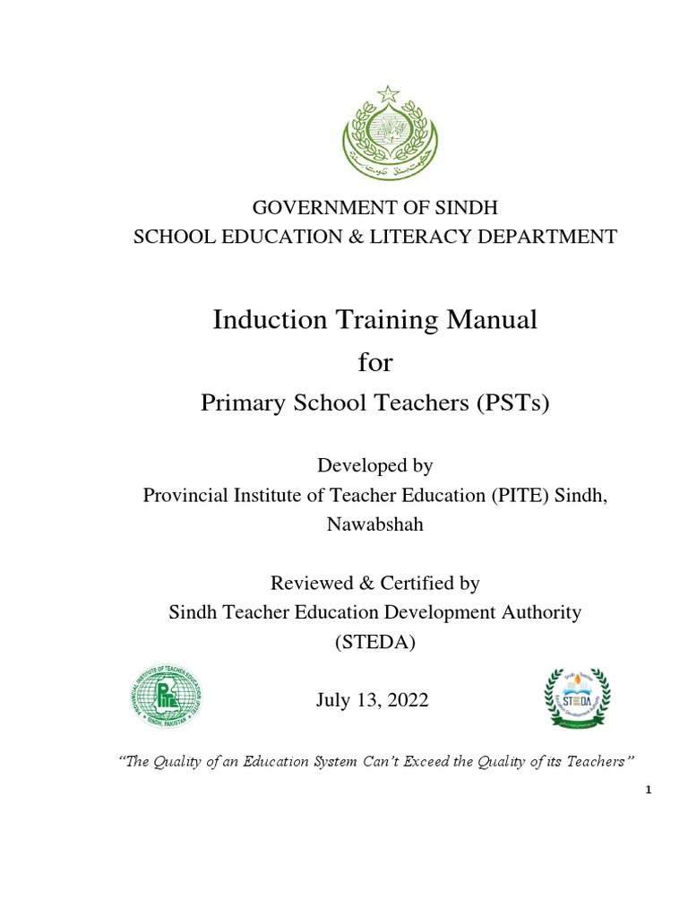 Induction Training Manual 2022-23 | PDF | Teaching Method | Teachers